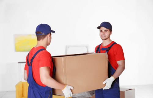 Packed boxes and moving supplies prepared for a local relocation