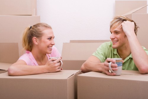 Brentcross house move preparation with boxes, wrapping, and labels