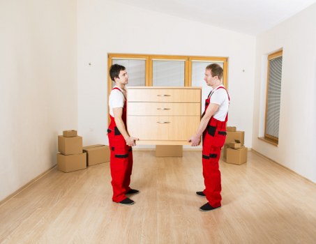 Local removals vehicle loading boxes for a Brentcross property move